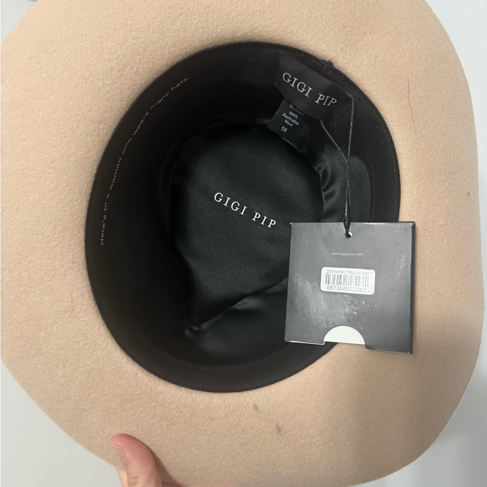 GIGI PIP Beige cowgirl hat